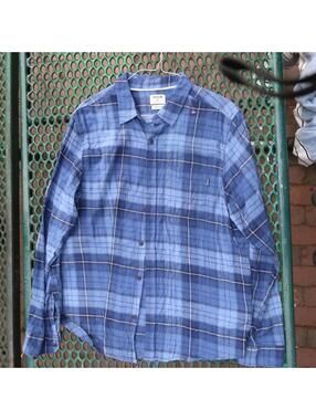 Hurley Classic Fit Blue Plaid Button-Up Shirt XL